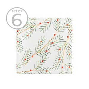 Textured Ceramic Coaster Slim Holly | Set of 6