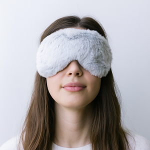 Faux Fur Warming Eye Mask | Frosted Grey