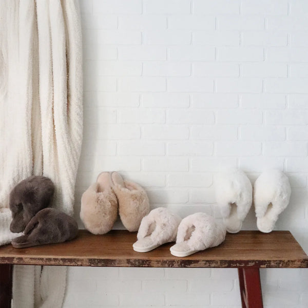 Cotton + Cashmere Plush Slippers