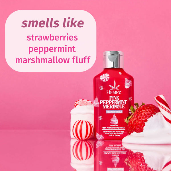 Hempz Body Moisturizer Pink Peppermint Meringue | 2.25 fl oz / 66 mL