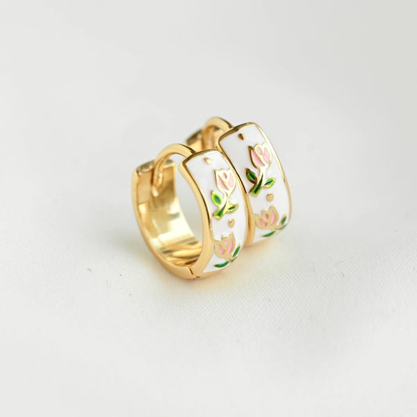 Flower Hoop Earring