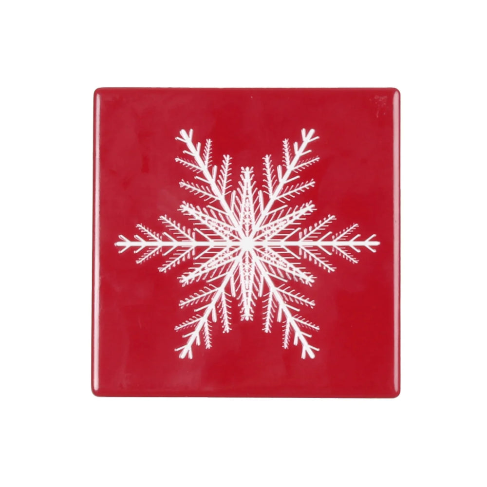 Textured Ceramic Coaster Snowflake | Set of 6