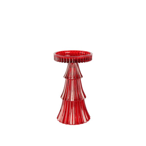 Empire Tree Pillar Candle Holder Red | 7"