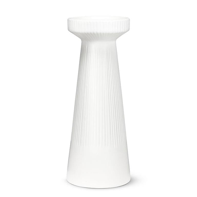 Spring Decor - Large Ribbed White Pillar