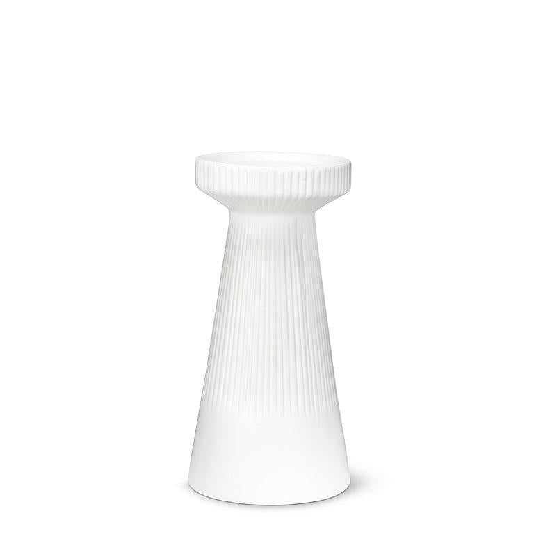 Spring Decor - Small Ribbed White Pillar
