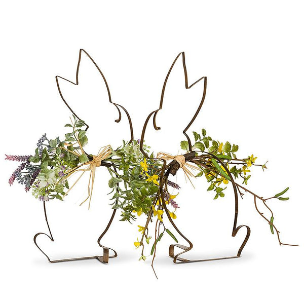 Spring Decor - Metal Bunny Standee