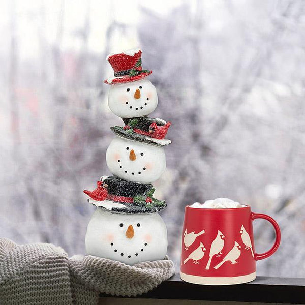 Stacked Snowman Figurine | 11"