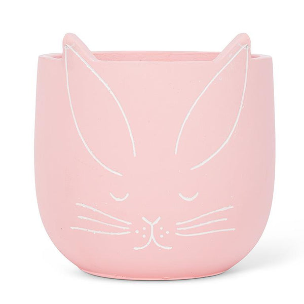 Spring Decor - Pink Bunny Cement Planter