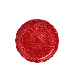 Embossed Holiday Plate | Red