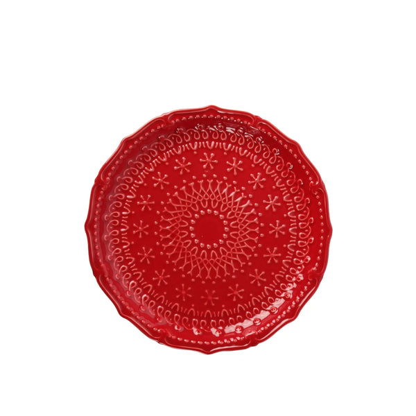 Embossed Holiday Plate | Red