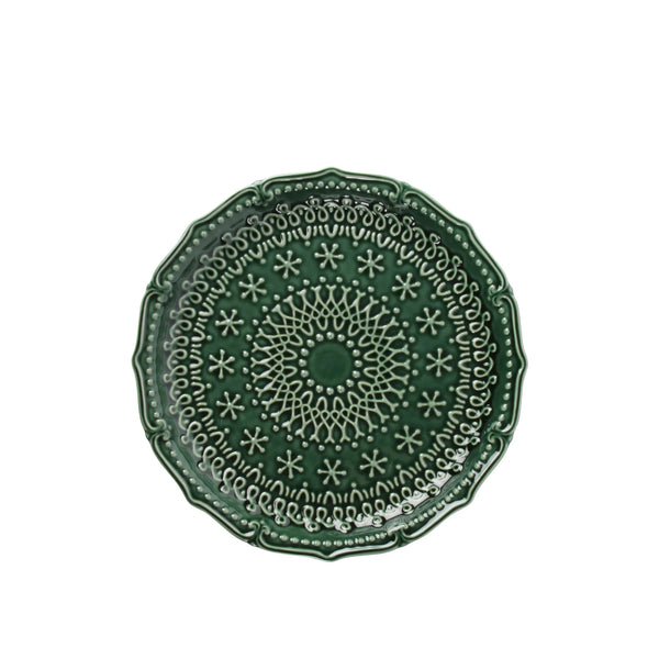 Embossed Holiday Plate | Forrest Green