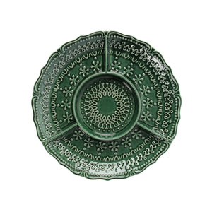 Embossed Holiday Serving Plate | Forrest Green