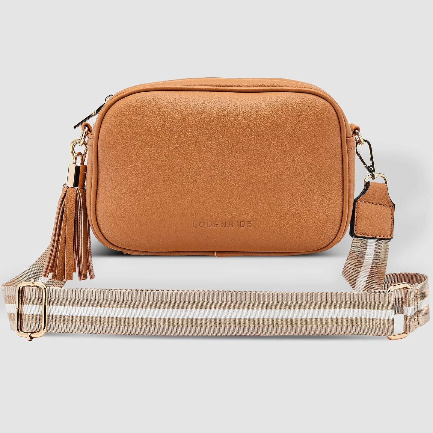 Jacinta Metallic Crossbody Bag - Camel