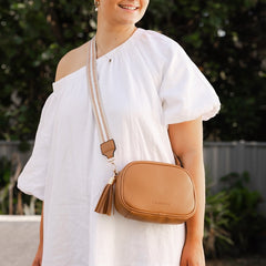 Louenhide Jacinta Metallic Crossbody Bag - Camel