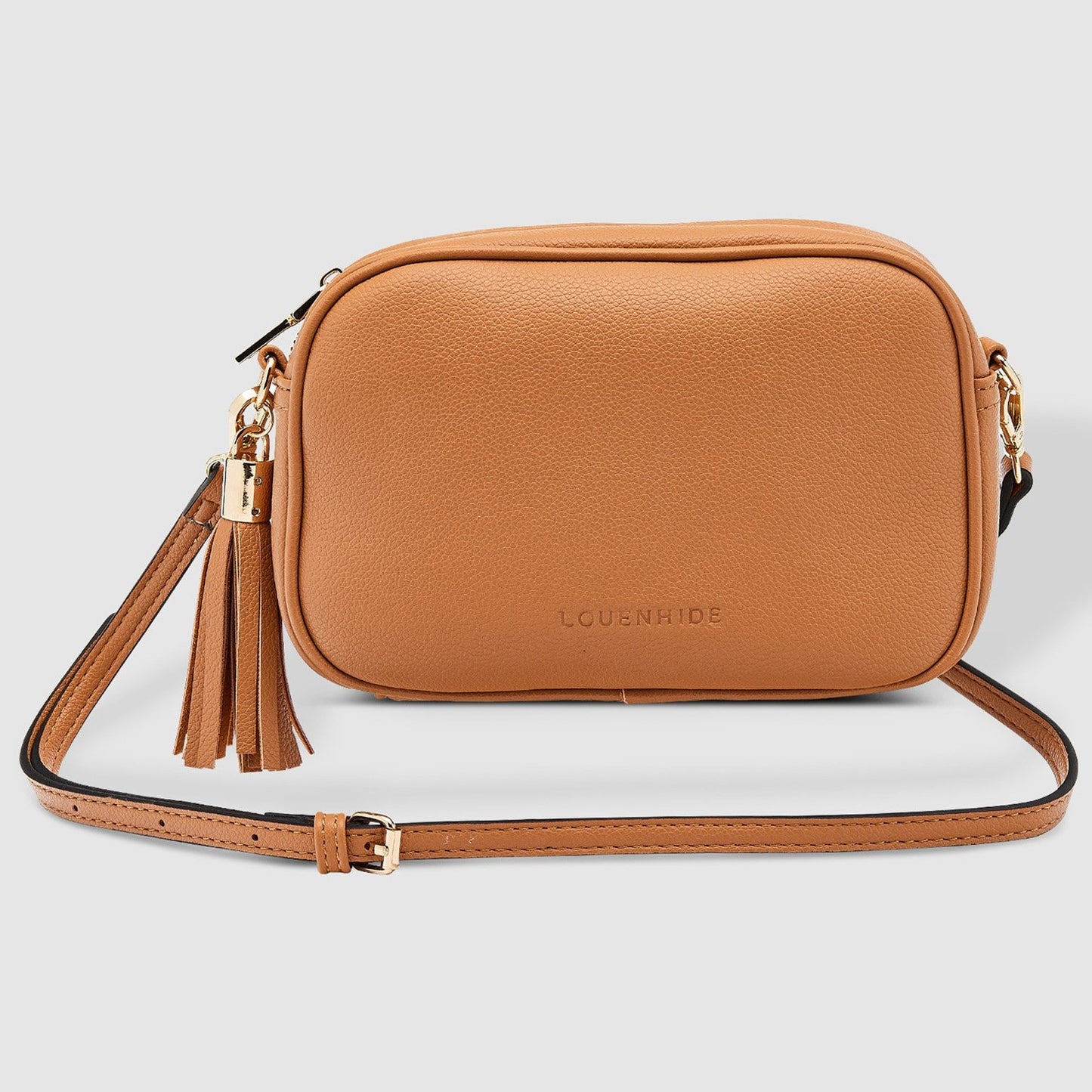 Jacinta Metallic Crossbody Bag - Camel