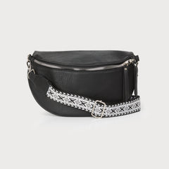 Caracol Saddle Crossbody Bag - Black