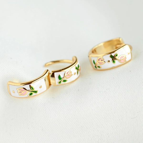 Flower Hoop Earring