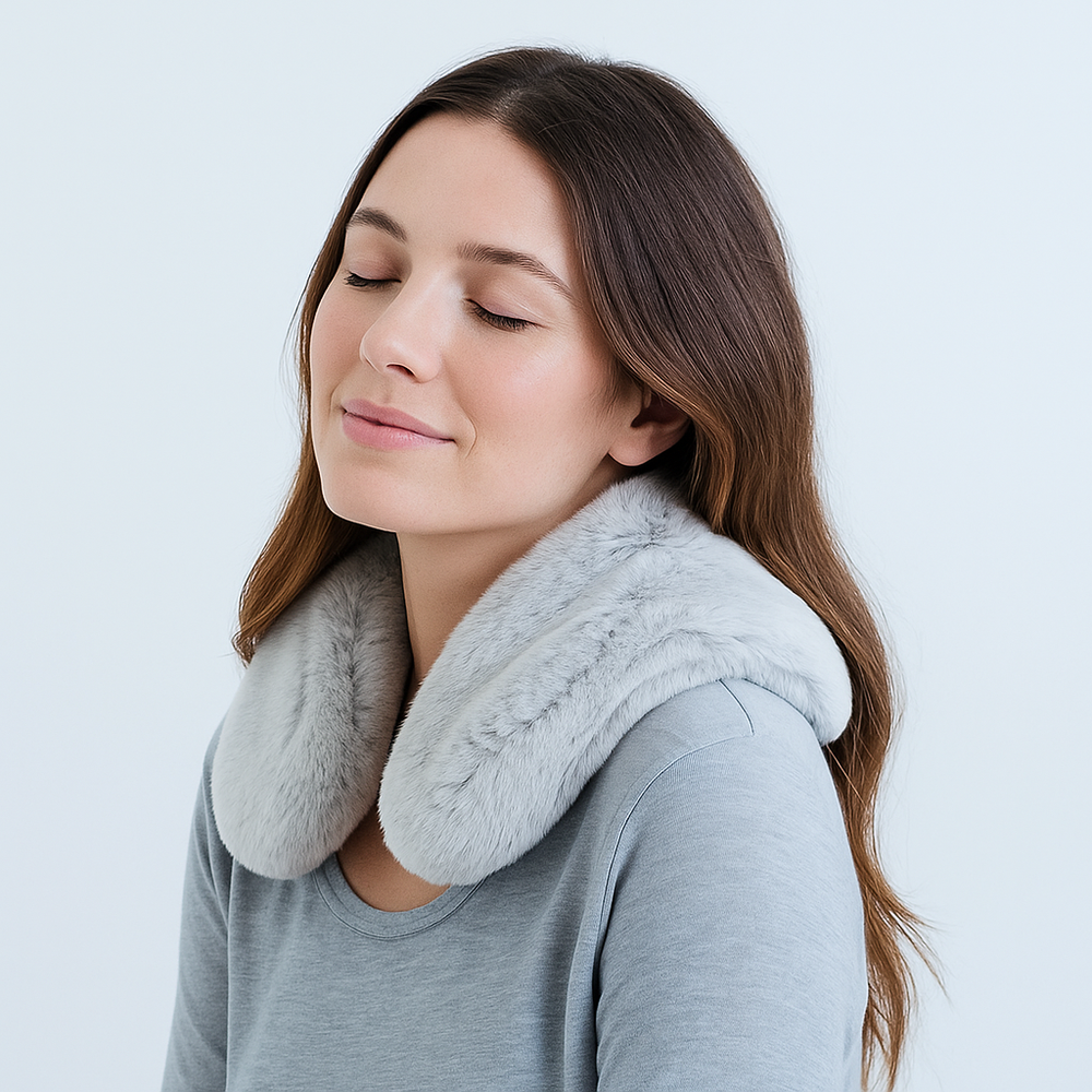Faux Fur Warming Neck Wrap | Frosted Grey