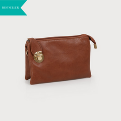 Crossbody Caracol Clutch Bag - Camel