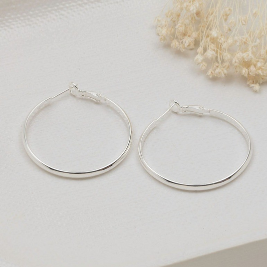 Estella Hoop Earrings Silver