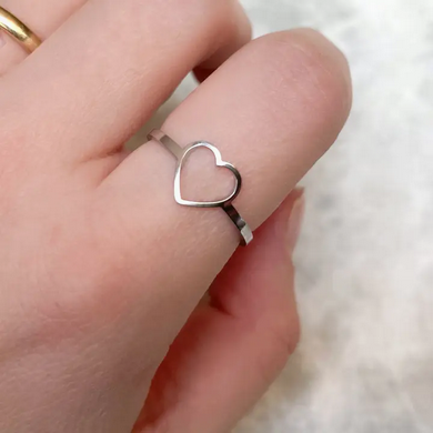 Open Heart Ring Silver