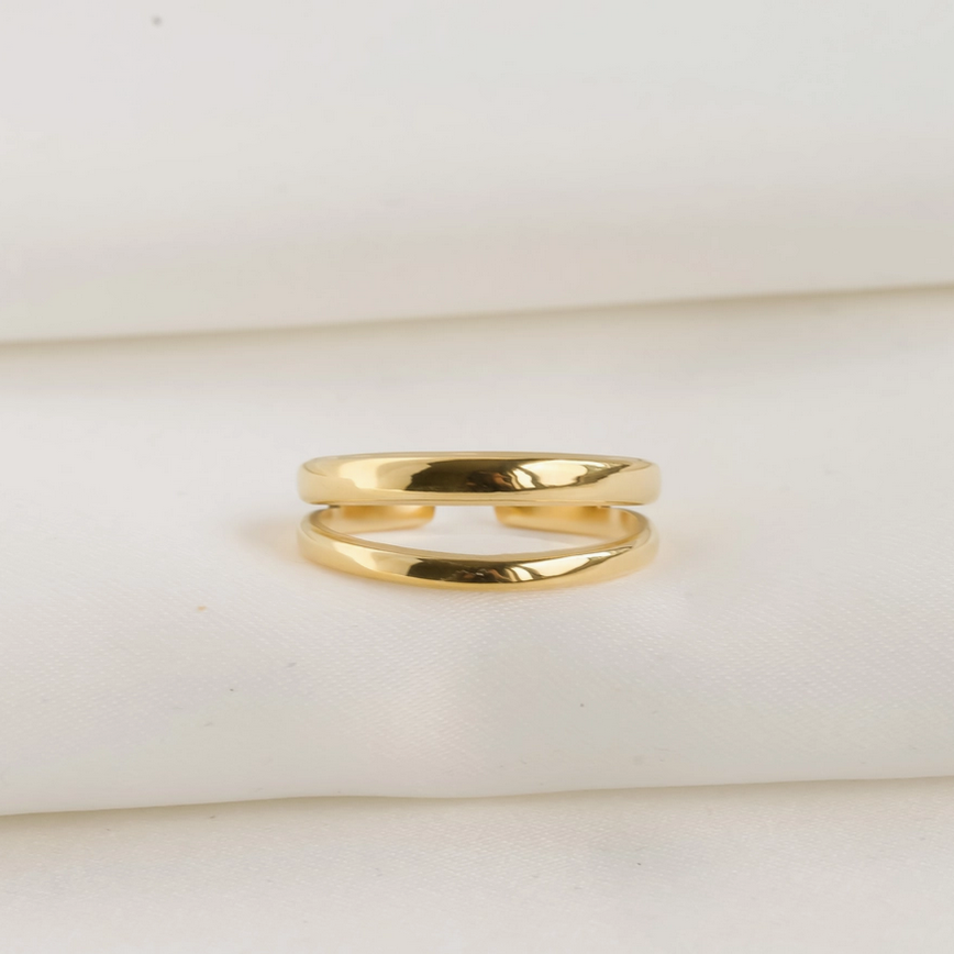 Open Layered Ring Gold