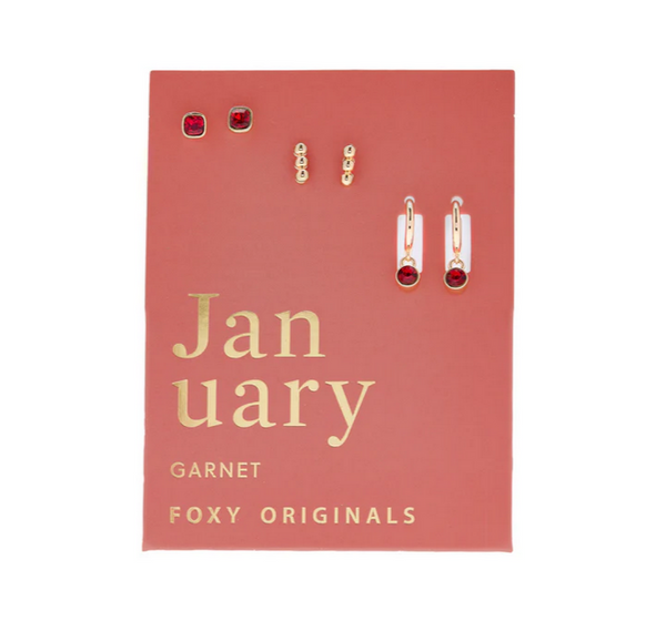 January Birthstone Earrings - Gold
