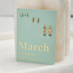 March Birthstone Earrings - Gold