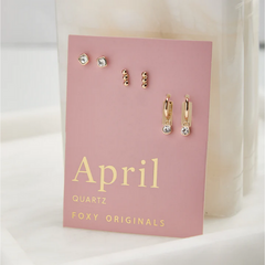 April Birthstone Earrings - Gold