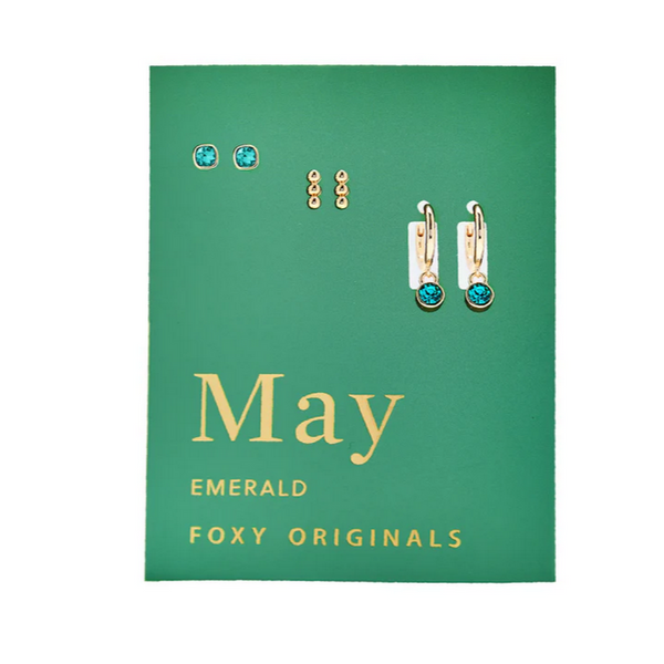 May Birthstone Earrings - Gold