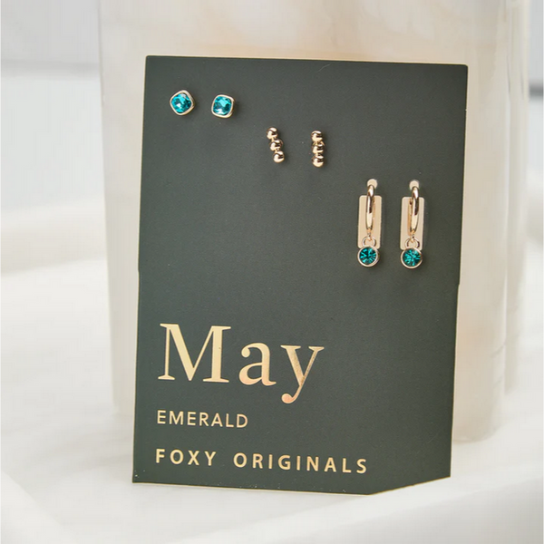 May Birthstone Earrings - Gold