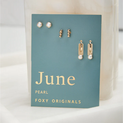 June Birthstone Earrings  - Gold