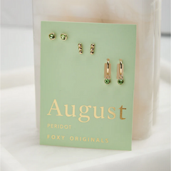 August Birthstone Earrings - Gold
