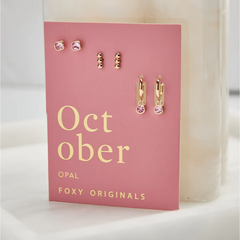 October Birthstone Earrings - Gold