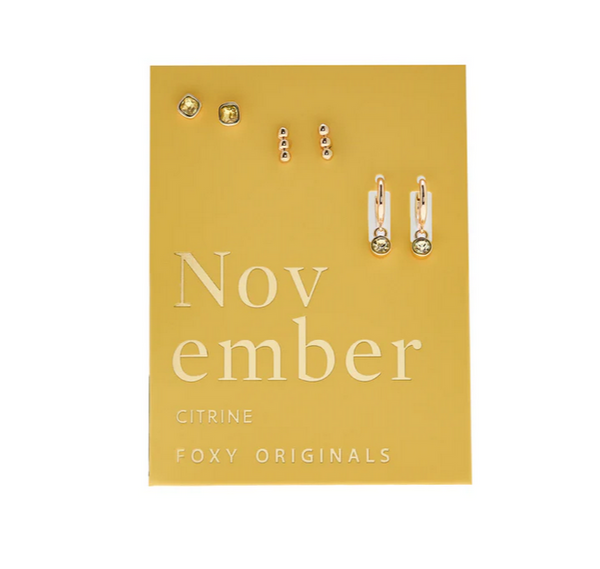 November Birthstone Earrings - Gold