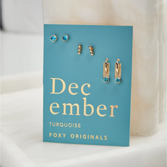 December Birthstone Earrings - Gold