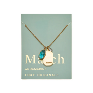 March Birthstone Necklace - Gold