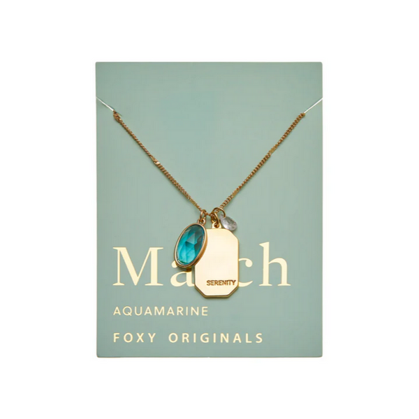 March Birthstone Necklace - Gold