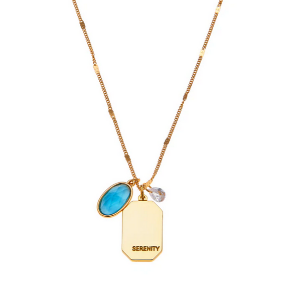 March Birthstone Necklace - Gold