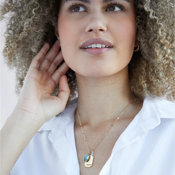 March Birthstone Necklace - Gold