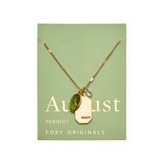 August Birthstone Necklace - Gold