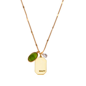 August Birthstone Necklace - Gold