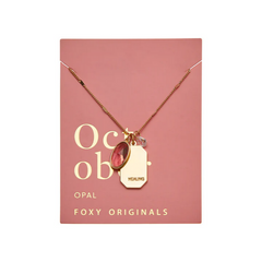 October Birthstone Necklace - Gold