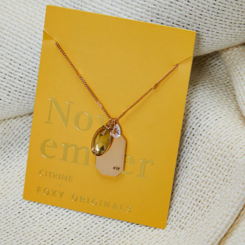 November Birthstone Necklace - Gold