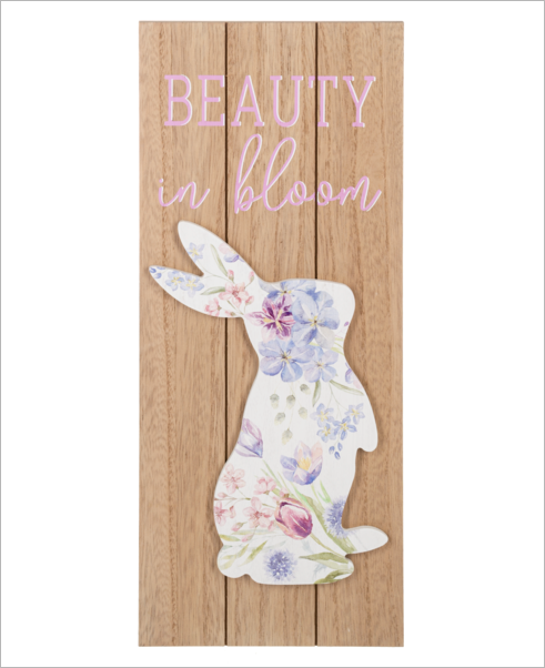 Spring Decor - Wall Sign w Bunny