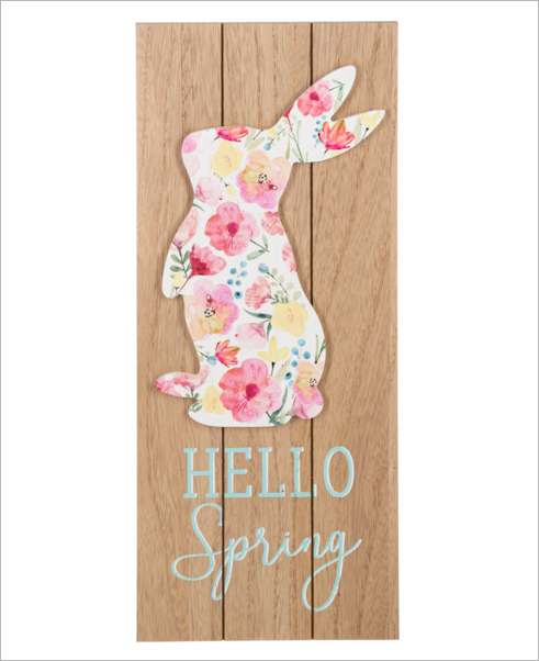Spring Decor - Wall Sign w Bunny