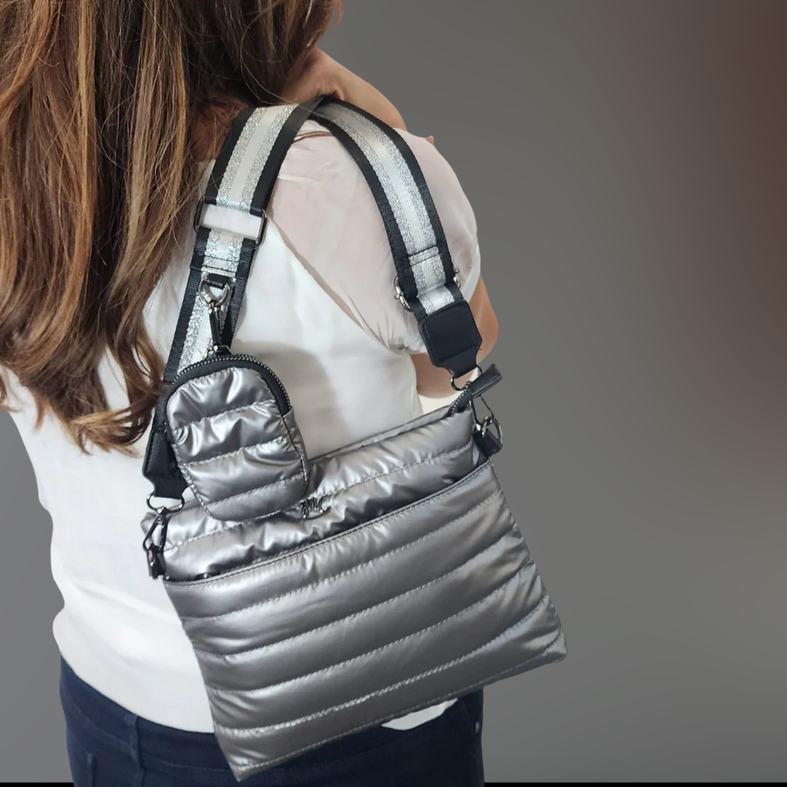 Quilted Crossbody - Silver