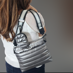 Quilted Crossbody - Silver