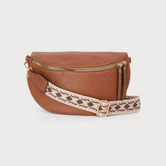 Caracol Saddle Crossbody Bag - Camel