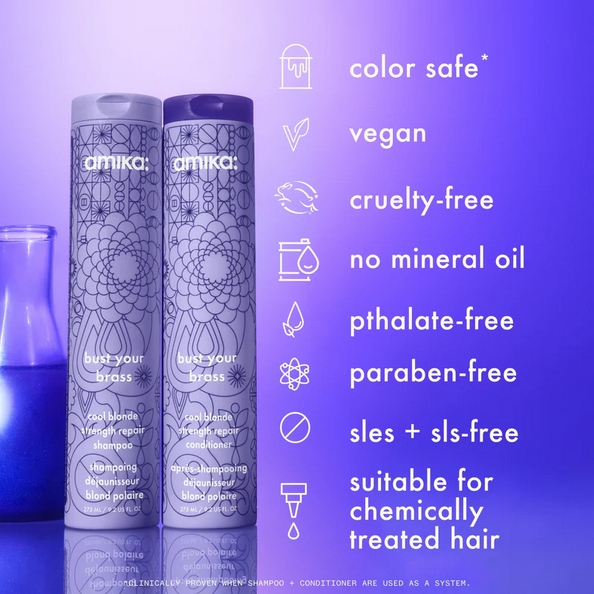 Amika Bust Your Brass Cool Blonde Shampoo 275 mL / 9.2 oz